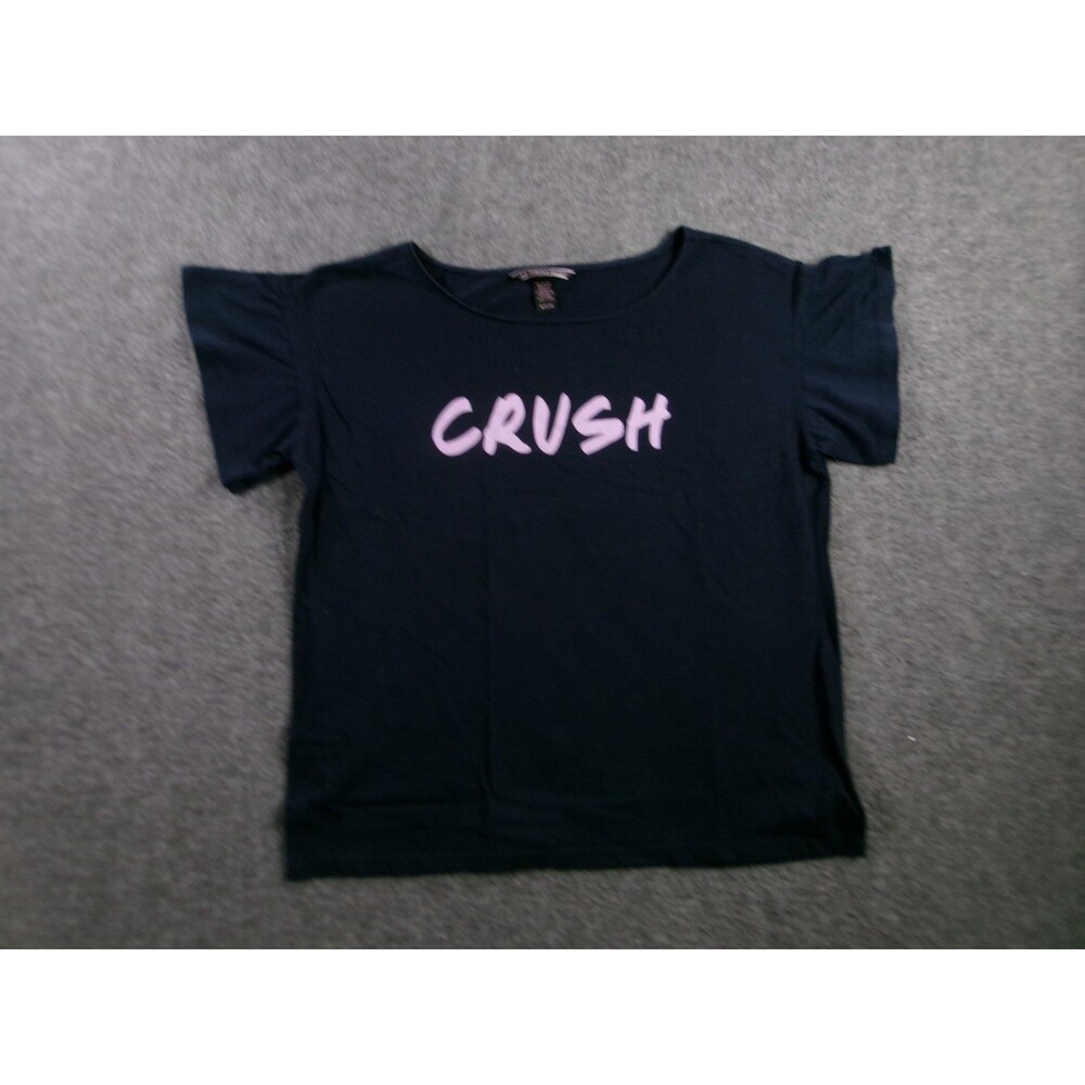 Victorias Secret Top Womens Medium Blue Crush Glitter Logo Sleep Causal Lounge